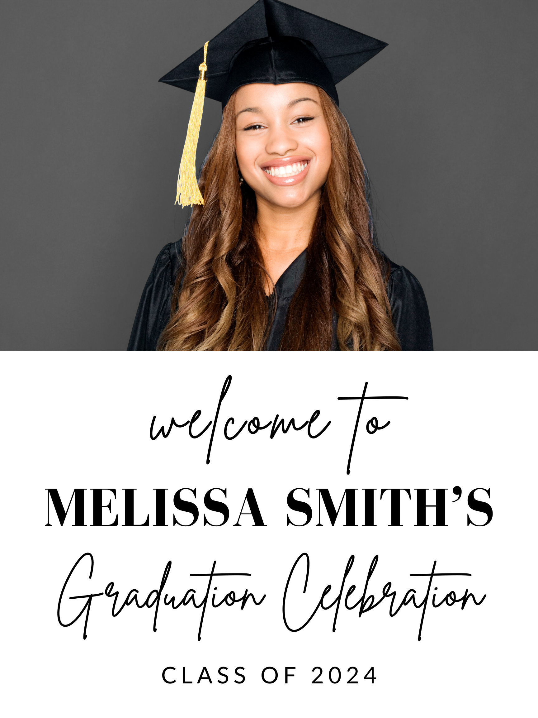 Graduation Welcome Note Editable Graduation Welcome Sign Template With Photo, Printable Instant ...