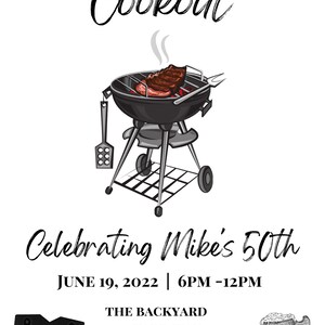 Editable Cookout Invitation, Birthday Cookout BBQ Invite, Digital ...