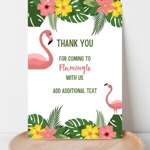 Printable Flamingo Thank You Card, Flamingo Party, Thank You Note, Let ...