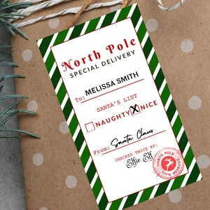 Editable Santa Gift Tags Printable North Pole Gift Tag - Etsy