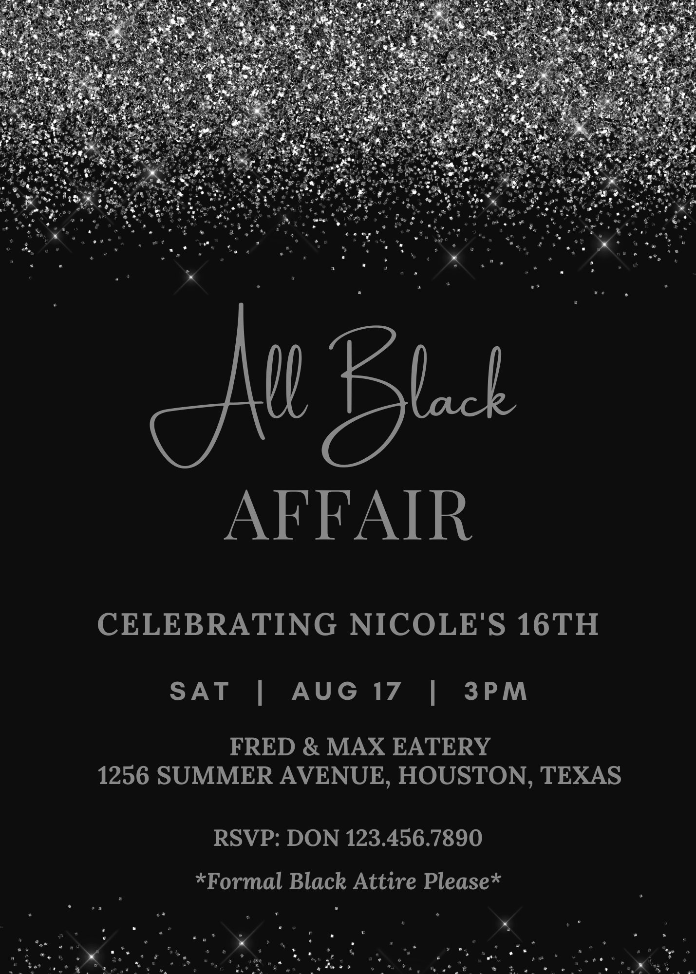 All Black Affair Birthday Party Decorations 