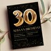 Editable 30th Birthday Party Invitation Black and Gold - Etsy