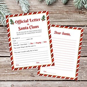 Brief an den Weihnachtsmann, Kinder druckbarer Brief an den Weihnachtsmann, Weihnachtswunschliste, lieber Weihnachtsbrief, Weihnachtswunschliste, Sofortdownload, nicht bearbeitbar