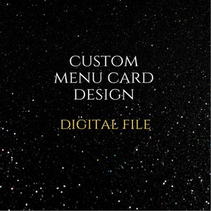 Custom Menu Card Digital Download, Printable