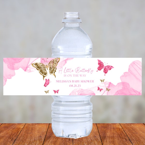 Water Bottle Template Butterfly Etsy