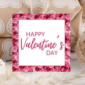 Printable Valentines Gift Tags, Valentine Favor Tag, Valentine&#39;s Day Gift Sticker, Instant Download, Non-Editable