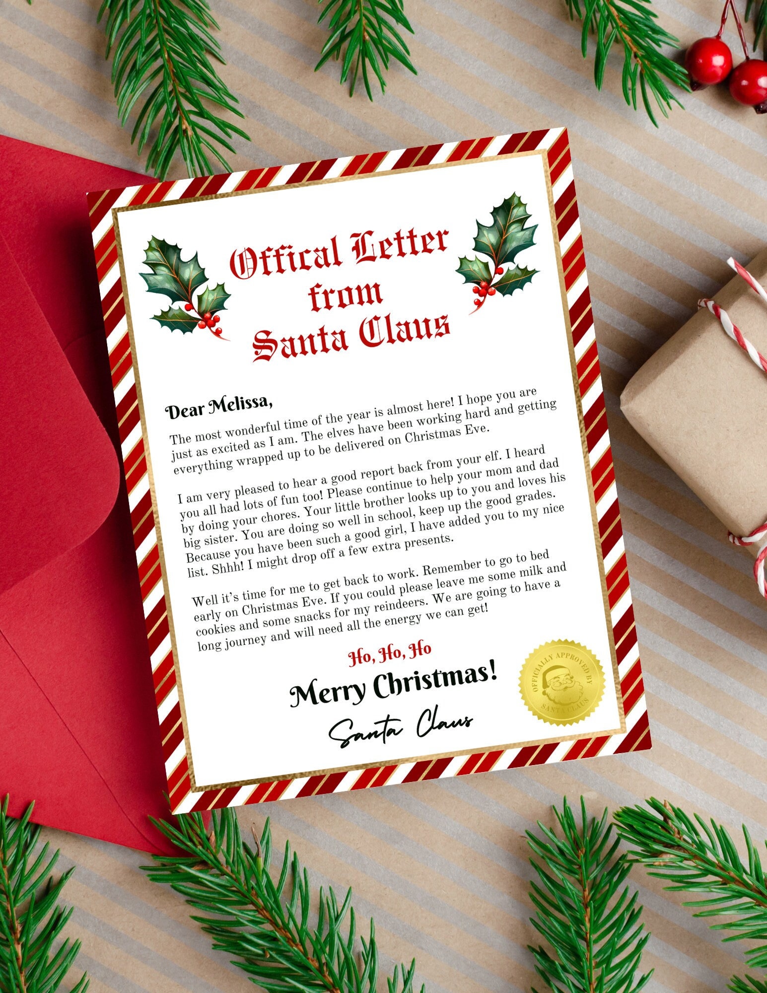 Christmas Letter From Santa, Editable, Printable, Digital Download