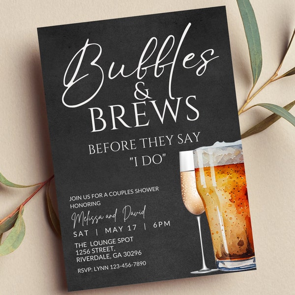 Bubbles and Brews Invitation Etsy