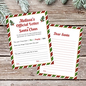 Bearbeitbarer Brief an den Weihnachtsmann, personalisierter Kinderbrief an den Weihnachtsmann, Kinder-Weihnachtswunschliste, lieber Weihnachtsbrief, Weihnachtswunschliste, Weihnachtsliste