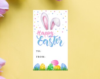 Etichette regalo di Pasqua, etichette stampabili per dolcetti di Pasqua, etichette modificabili per bomboniere di Pasqua, etichette per cestini di Pasqua