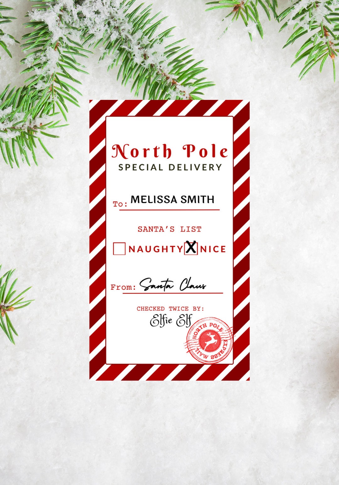 Printable North Pole Special Delivery Tag, Editable Santa Gift Tags ...