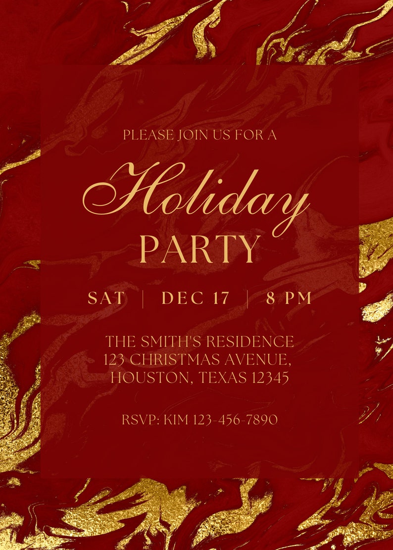Editable Holiday Party Invitation Christmas Party Invitation - Etsy