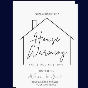 Editable House Warming Invitation, House Warming Party, Modern, Minimalist, Printable or Text Invite image 4