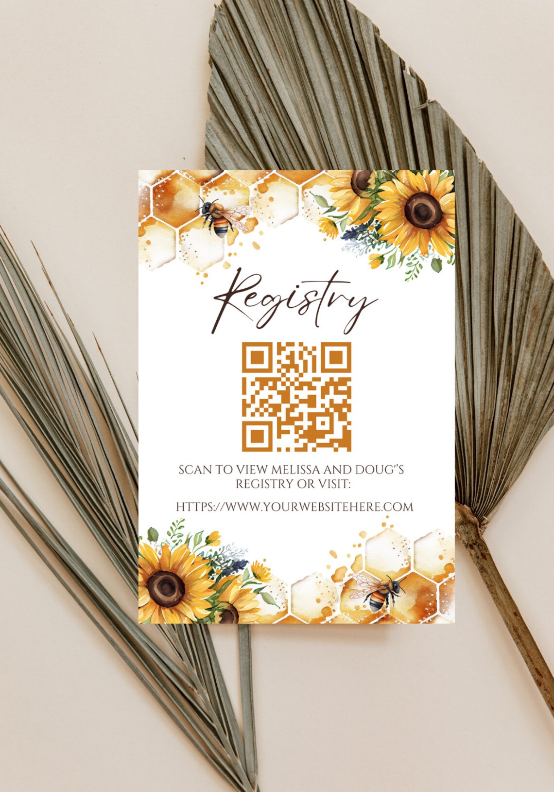 Editable Registry Card With QR Code, Invitation Insert, Enclosure Card ...