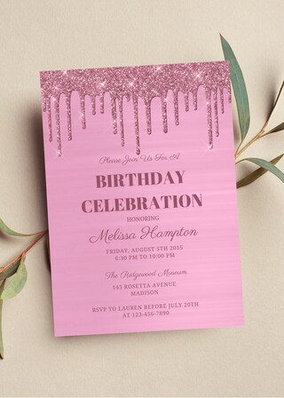 12 Biglietti D'Invito Per Feste Di Compleanno Con Glitter - Formato Cartolina A6 - Alta Qualità - Made In Germany