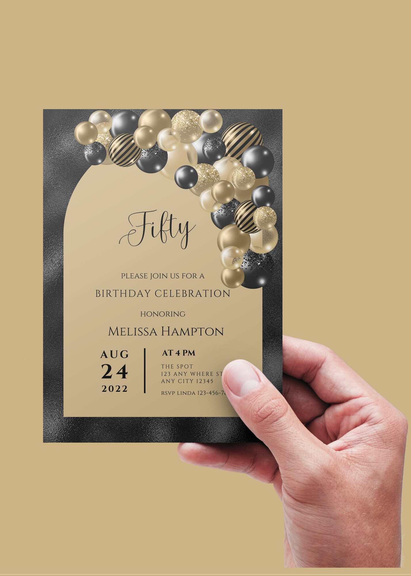 Invito digitale 18 ANNI NERO E ORO - Feste - Biglietti e inviti - d... | su