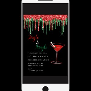 Editable Jingle and Mingle Invitation, Christmas Party Invitation ...