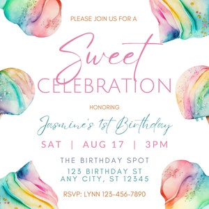 Editable Sweet Celebration Invitation, Ice Cream, Candy, Sweet Shop, Printable or Digital Invite image 5