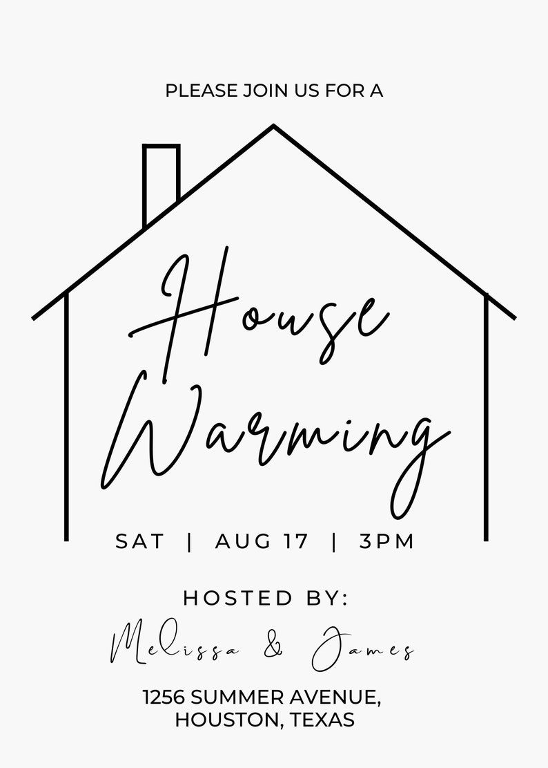 Editable House Warming Invitation, House Warming Party, Modern, Minimalist, Printable or Text Invite image 5
