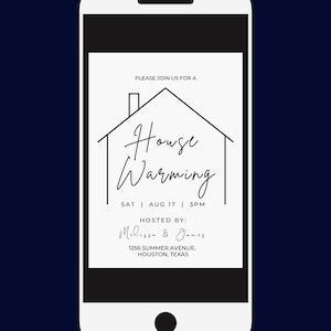 Editable House Warming Invitation, House Warming Party, Modern, Minimalist, Printable or Text Invite image 3