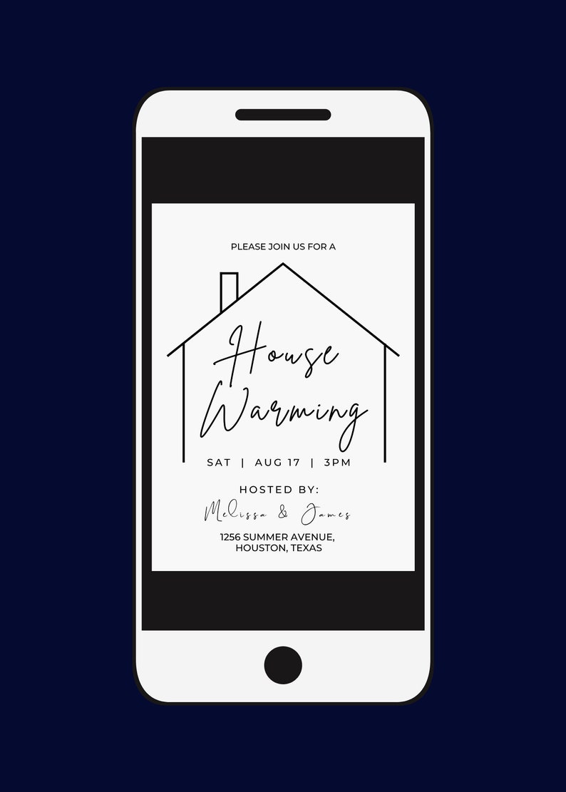 Editable House Warming Invitation, House Warming Party, Modern, Minimalist, Printable or Text Invite image 3