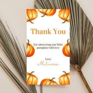 Etiqueta de agradecimiento de calabaza imprimible Nota de agradecimiento editable, Otoño, Tarjeta de agradecimiento, Etiqueta de favor, Etiqueta de regalo, Cualquier ocasión, Digital