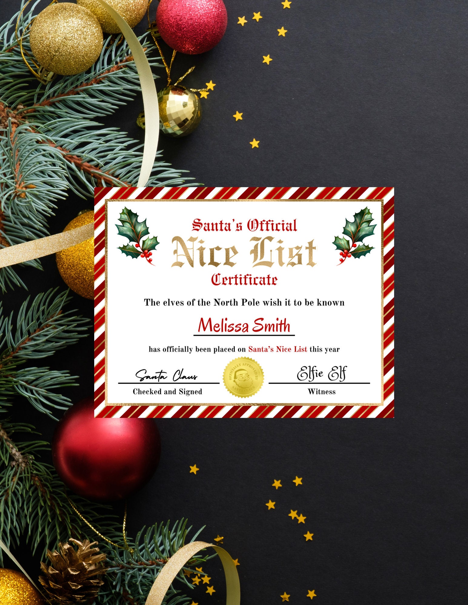 Editable Letter From Santa and Nice List Certificate, Printable - Etsy