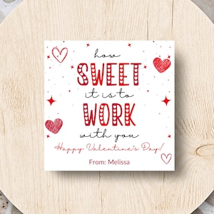 Druckbare, wie süß es ist, mit Ihnen zu arbeiten, Valentine Treat Tag, Klassenzimmer Valentines, Favor Tag, Instant Download