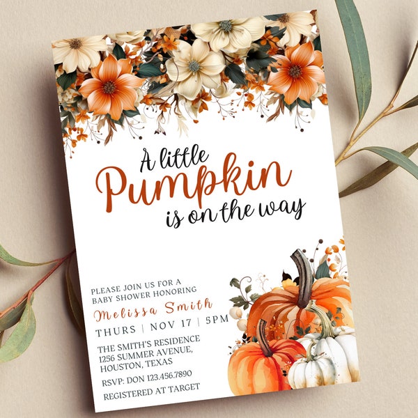 Pumpkin Baby Shower Invites Etsy Pumpkin Baby Shower Invites Etsy