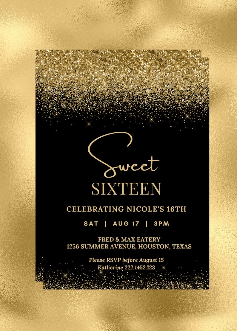 editable-sweet-16-birthday-invitation-black-and-gold-etsy
