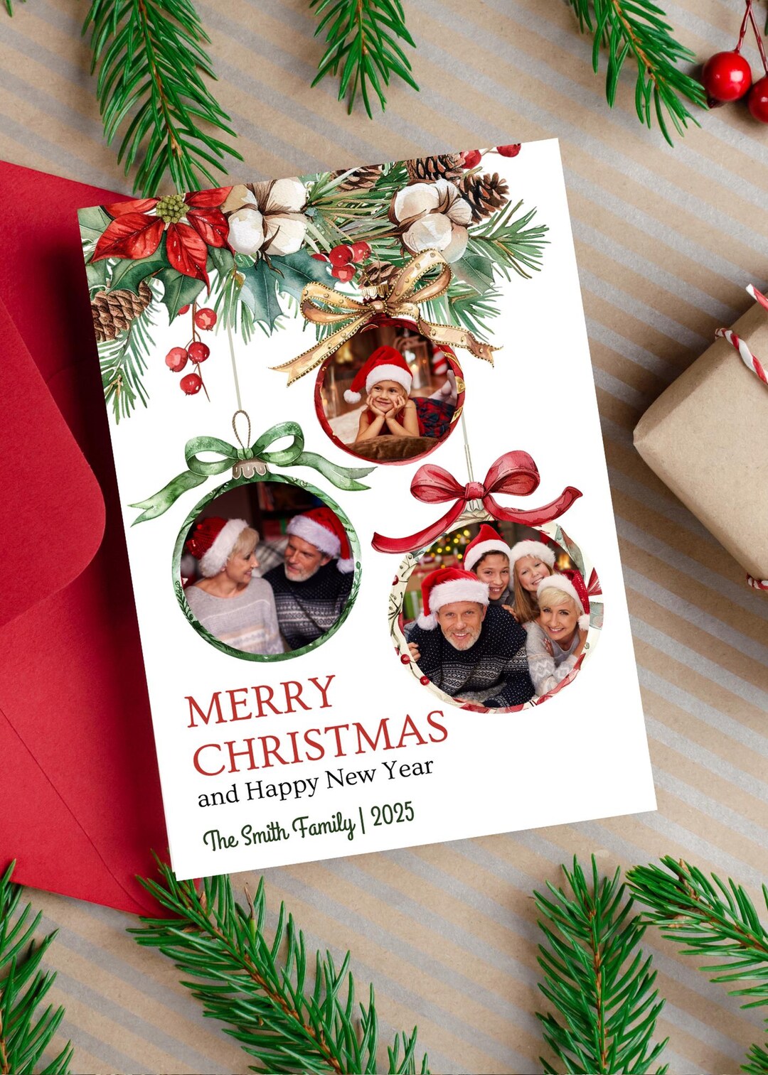 Editable Christmas Photo Card Printable, Digital Download - Etsy UK