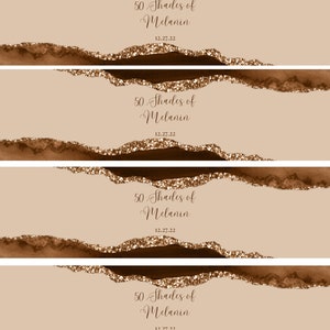 Editable Shades of Melanin Water Bottle Label Template, Brown and Gold ...