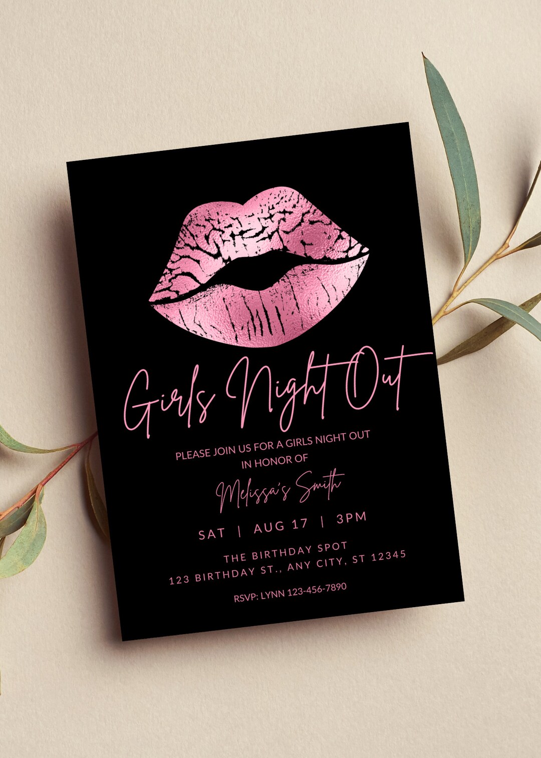 Editable Girls Night Out Invitation Ladies Night Girls Night - Etsy