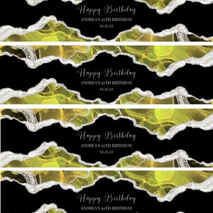 Editable Yellow and Black Water Bottle Label Template, Yellow and ...