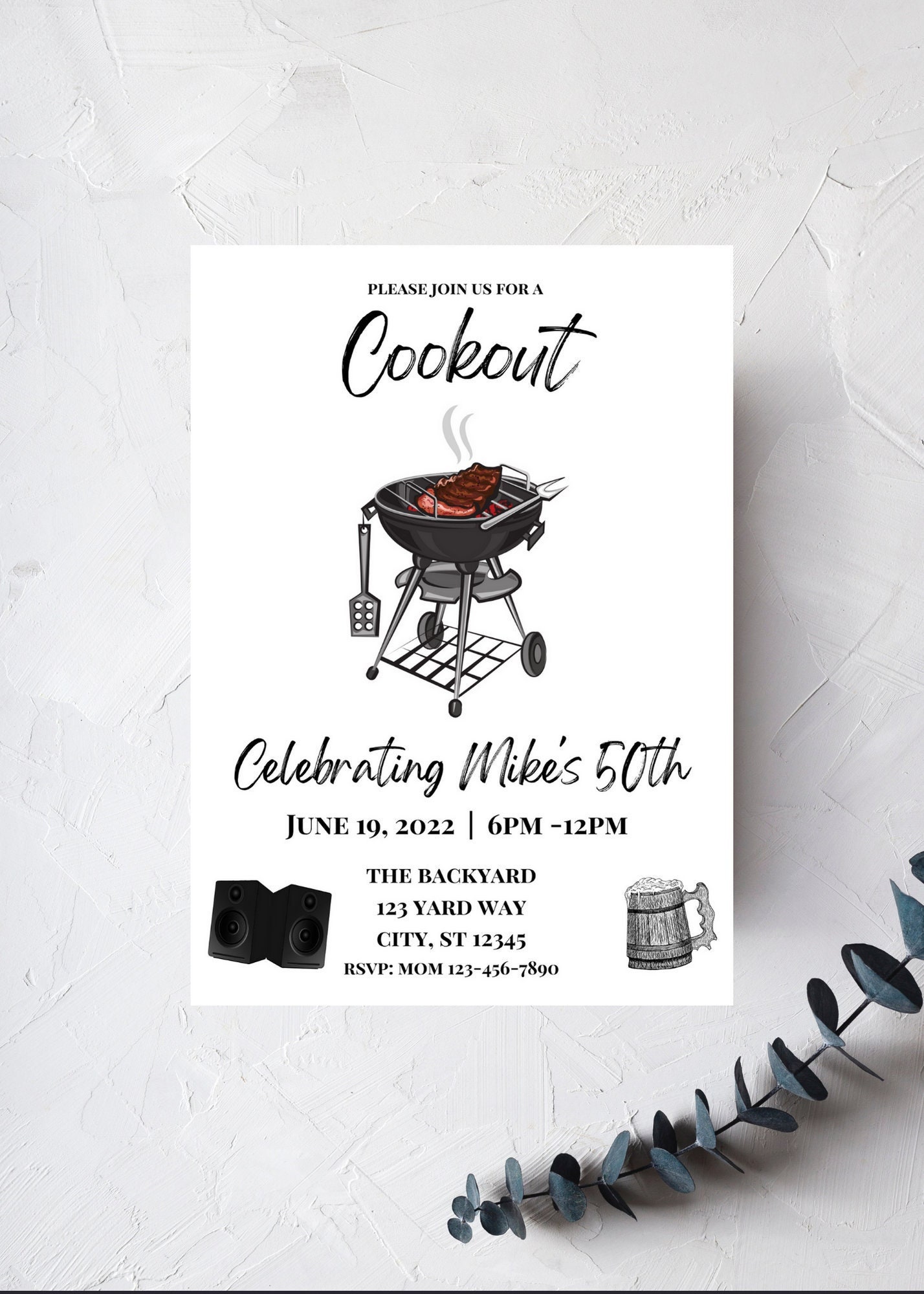Spring Cookout Letters Editable Cookout Invitation, Birthday Cookout BBQ Invite, Digital ...