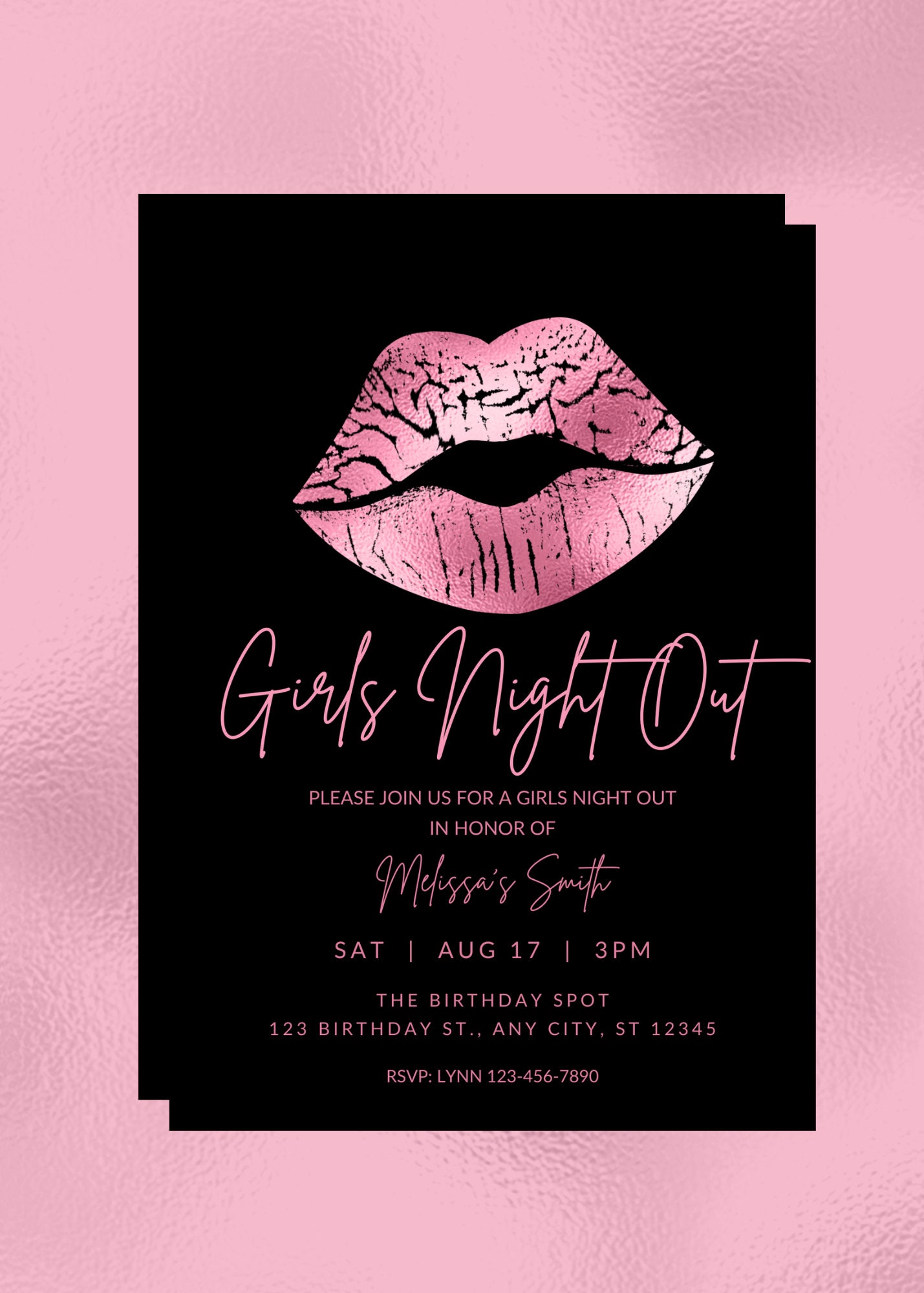 Editable Girls Night Out Invitation Template, Printable Party Invite ...
