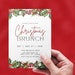 Editable Christmas Brunch Invitation With Holiday Holly Florals ...