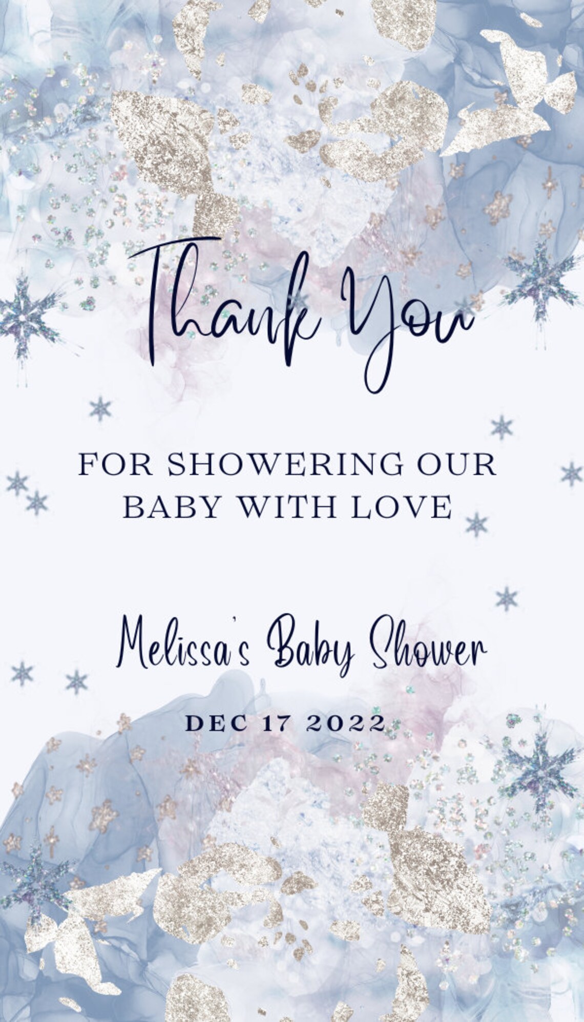 Editable Baby Shower Thank You Tags Winter Theme Baby Etsy
