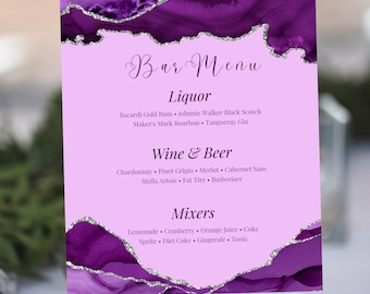 Purple and Gold Bar Menu Template - Drink Menu Event Menu Template ...