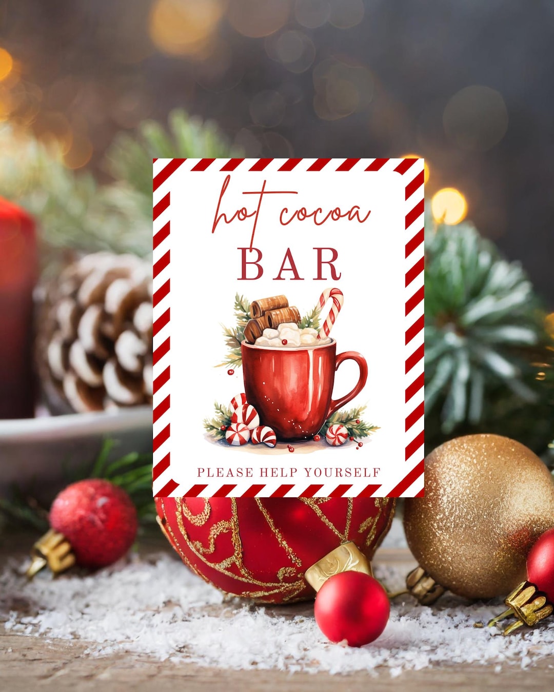 Image result for Editable Hot Cocoa Bar Sign, Hot Chocolate Drink Station, Holiday Party ...