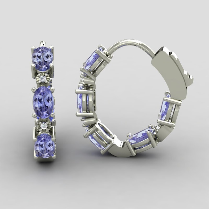 Sterling Silver 3.40CT Natural Tanzanite Dangle Earrings main image 0