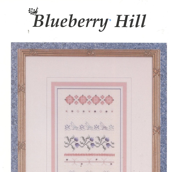 Just Nan Blueberry Hill Cross Stitch (RARE) for DMC, Gentle Art, Weeks Dye Works, cotton floss Aida Zweigart