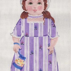 Toile réalisée à l&#39;aiguille American Girl Doll Felicity Mary Pivec RARE, 16 mailles