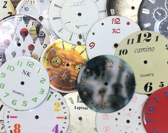Vintage Watch Parts Bundle: Assorted Watch Faces - Perfect for Steampunk Crafts and Home Decor