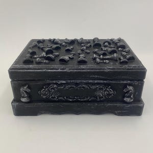 Handmade Wooden and Clay Jewelry Box with Elegant Design