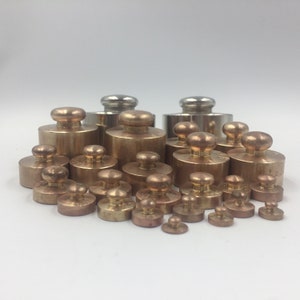 Elegant Vintage Brass and Metal Weights - Unique Decor for Weighing Scales