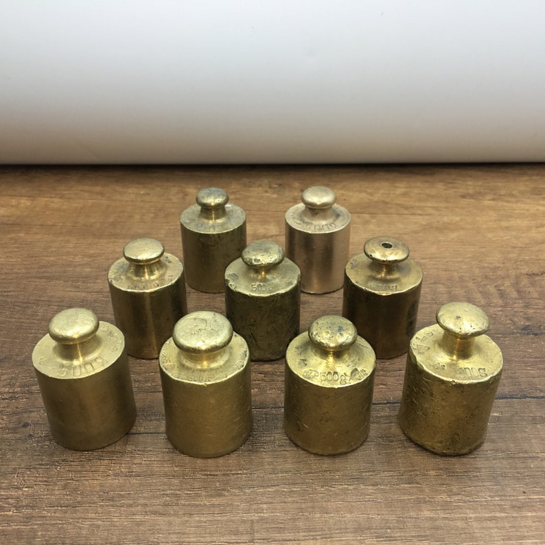 Vintageinspired Brass Paperweights and Weights for Weighing Scales