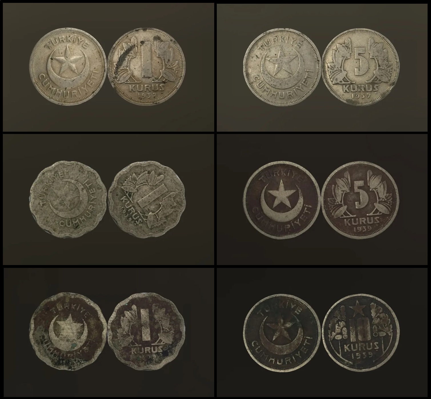 Rare 1930s Vintage Turkish Coins Collection – Authentic & Unique