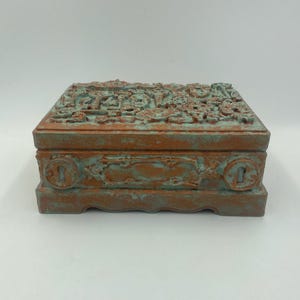 Handmade Wooden and Clay Jewelry Box with Elegant Design