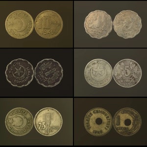 Vintage Anatolia Treasury: Exquisite Turkish Coins, 1940s Edition
